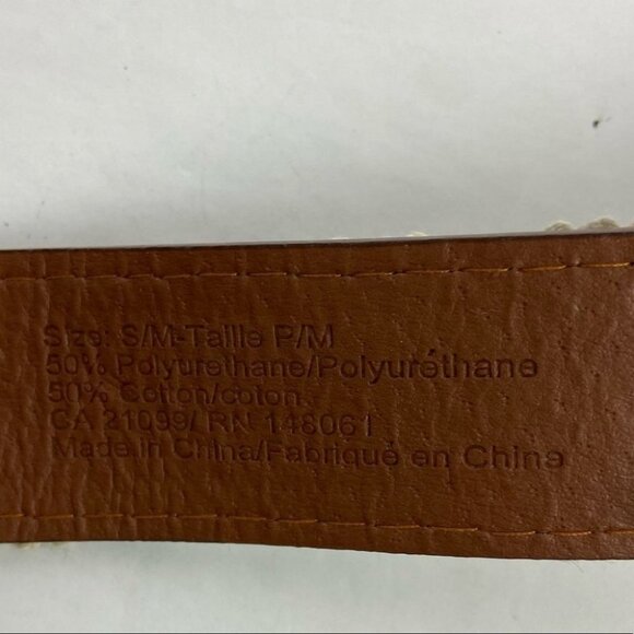 Ardene Bohemian Faux Leather Crochet‎ Lace Belt Brown Size Medium Boho White - Picture 3 of 8